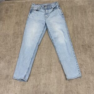 American Eagle Strigid Mom Jeans Light Wash High Rise Tapered Size 2 Short